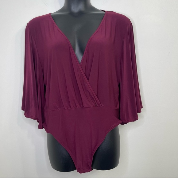 PLT Plus Plunge Wrap Front Bodysuit in Size 20 - Picture 2 of 5